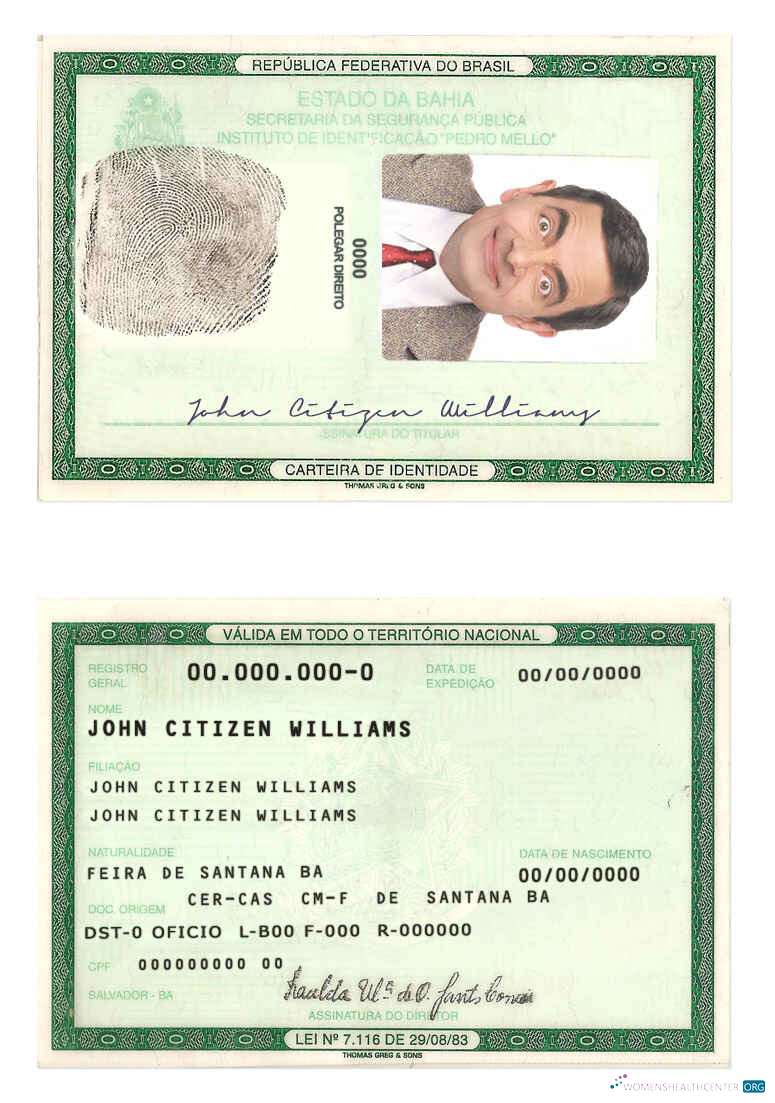 Download Brazil ID template (2008 2010) Photoshop template